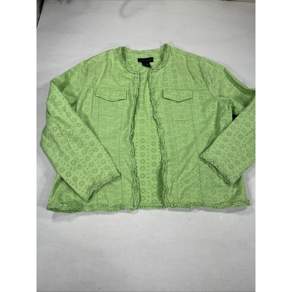 anne carson Jacket Xl Lime green long sleeve